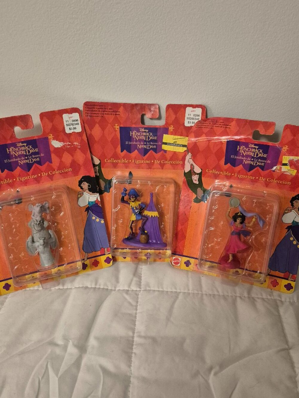 Disney Vtg Lot of 3 Hunchback of Notre Dame Esmerelda Clopin Gargoyl Figurines